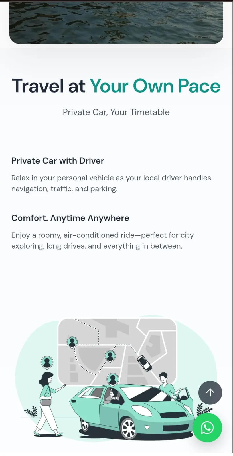 BharatBhramana homepage showing the private car and driver booking hero section